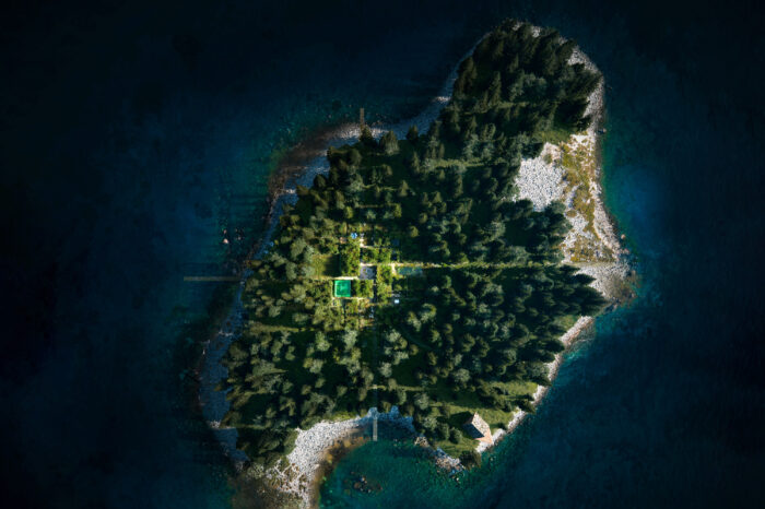 vollebak island overhead shot