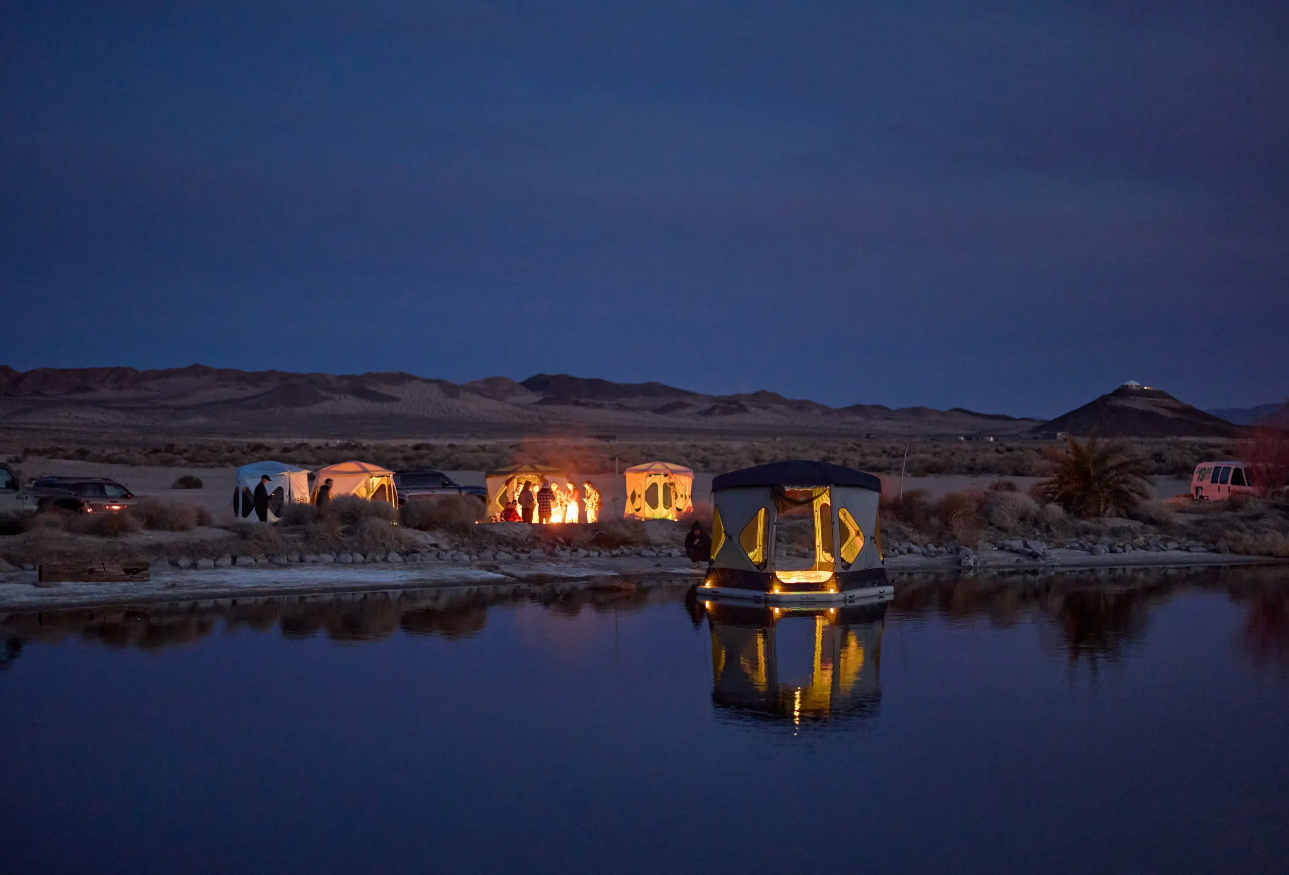 Space Acacia is a floating glamping tent; (photo/Acacia)