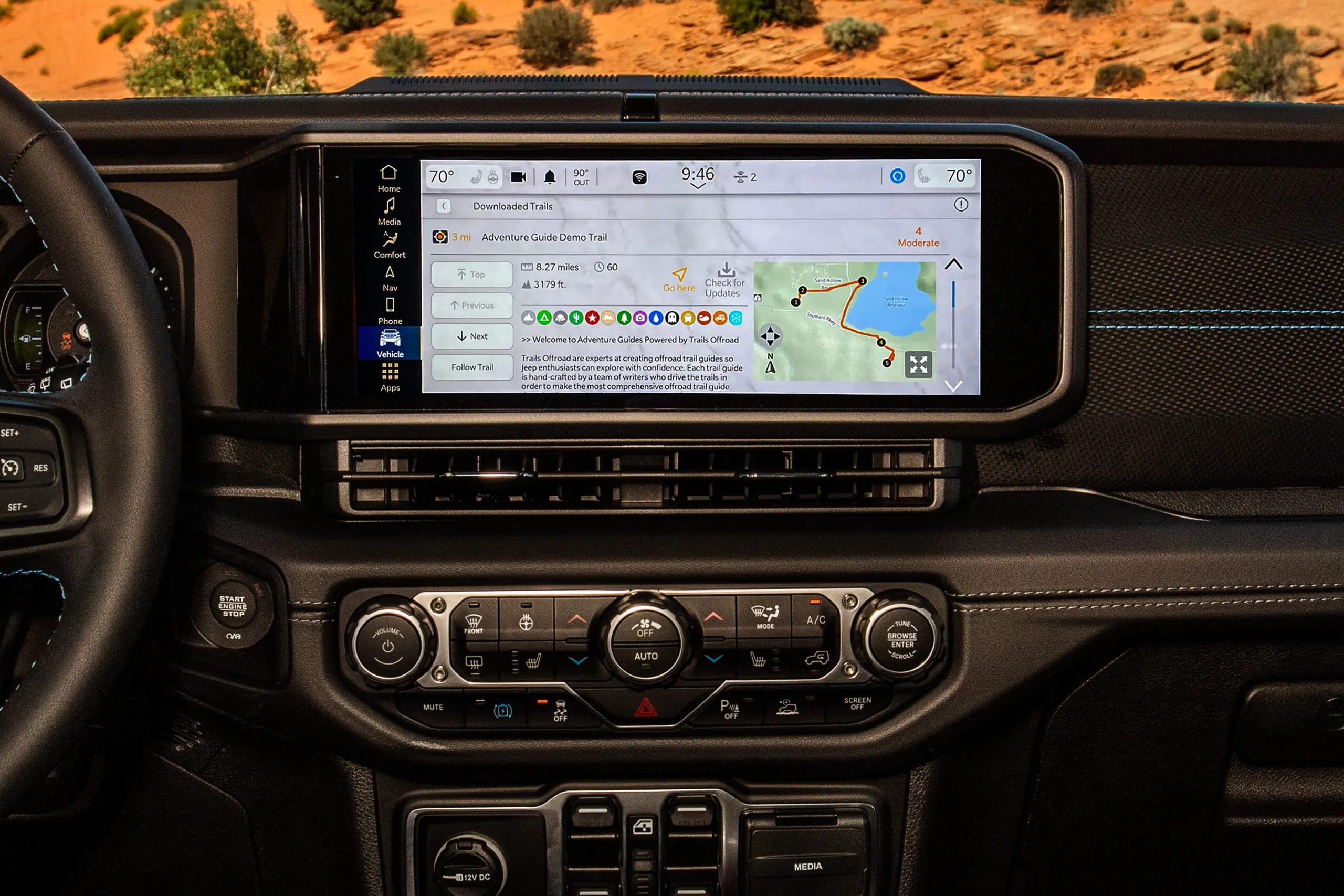 2024 Jeep Wrangler Trails Offroad infotainment screen
