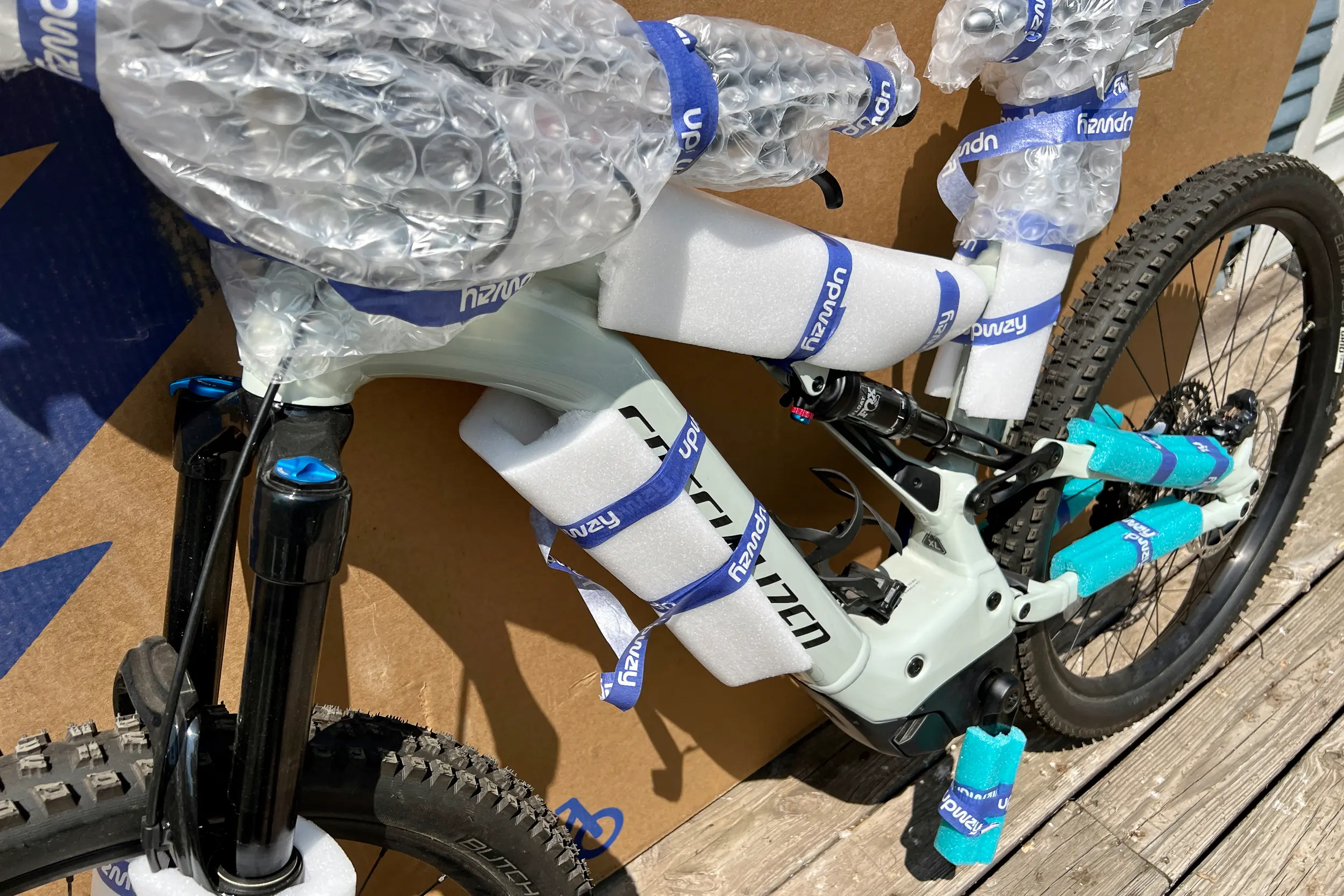 Frame padding provided by Upway for buying a used e-bike