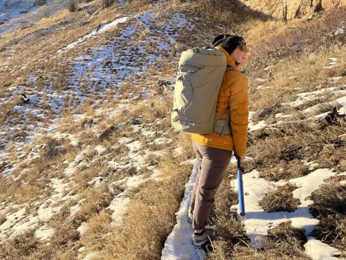 Osprey Zealot 45 on the approach to the cliff