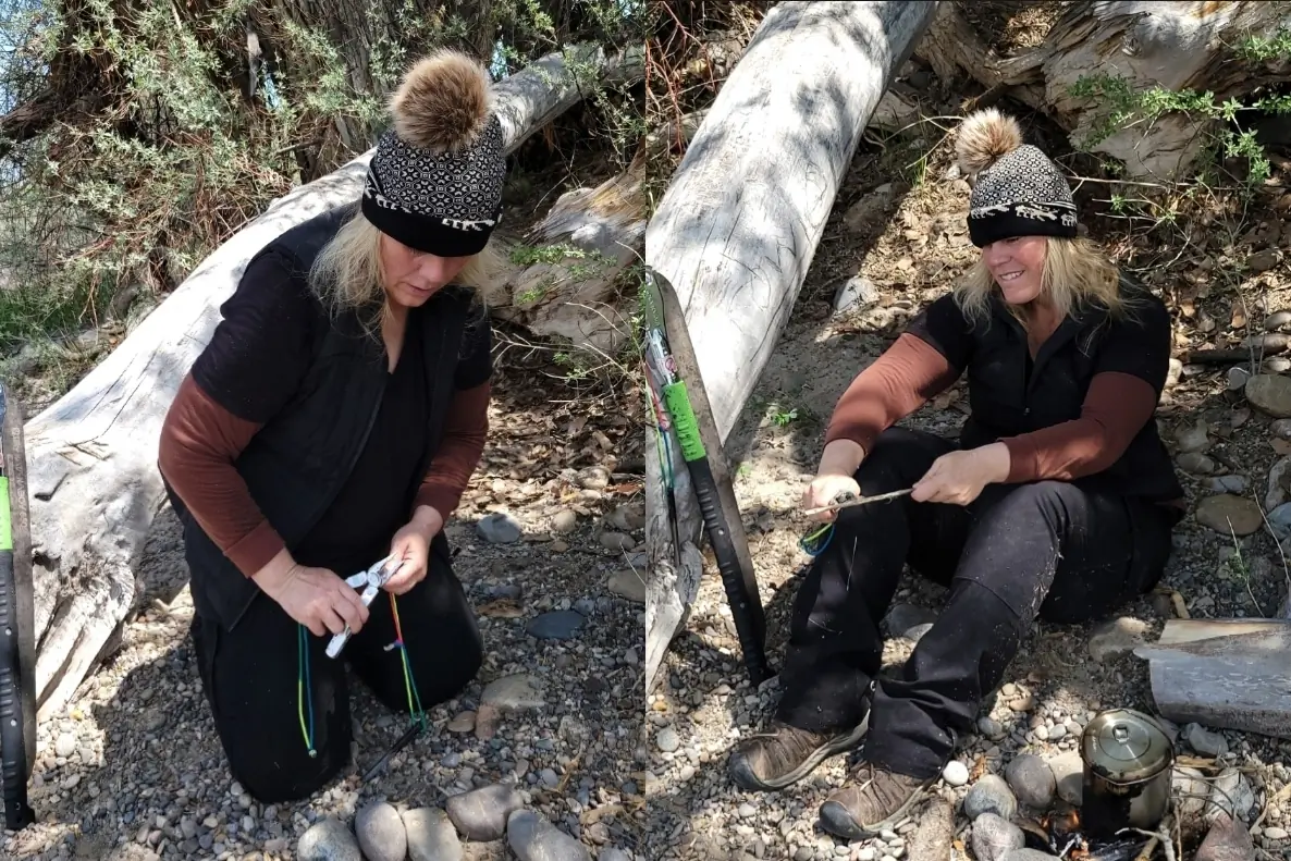Jodi using the leatherman supertool 300 - Alone
