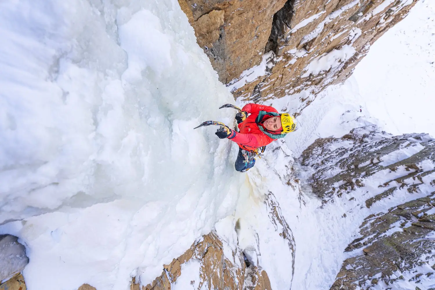 Nikki Smith on pitch two of her route The One Who Knocks at Reids Peak, Uintas, Utah; (photo/Nikki Smith)