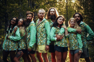 The first 8 Jolly Gear Triple Crown Button Down shirts. Photo taken 36 miles South of Helena on the Continental Divide Trail. From left to right: Wildcard, Rocket, Turbo Jesus, Poison, Jolly, Walkie Talkie, Mittens, Salty; (Photo/ Tommy “Twerk” Corey)