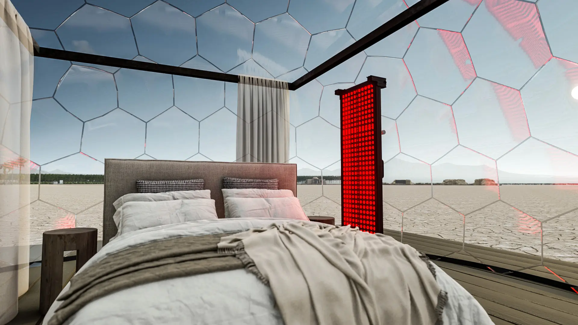 Zen Dome interior at OutpostX - find glamping near me; (photo/OutpostX)