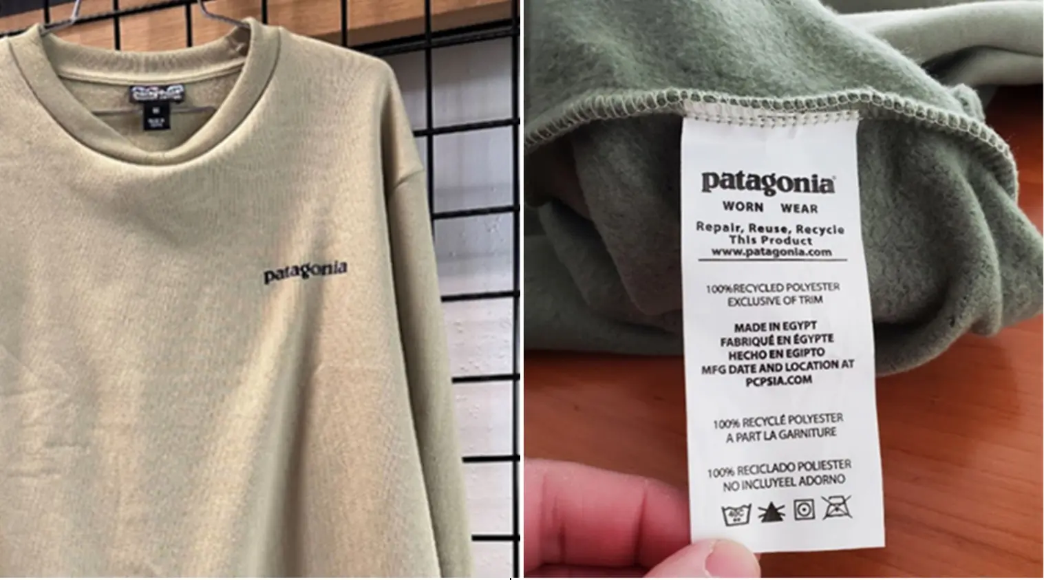 patagonia made in egypt tag