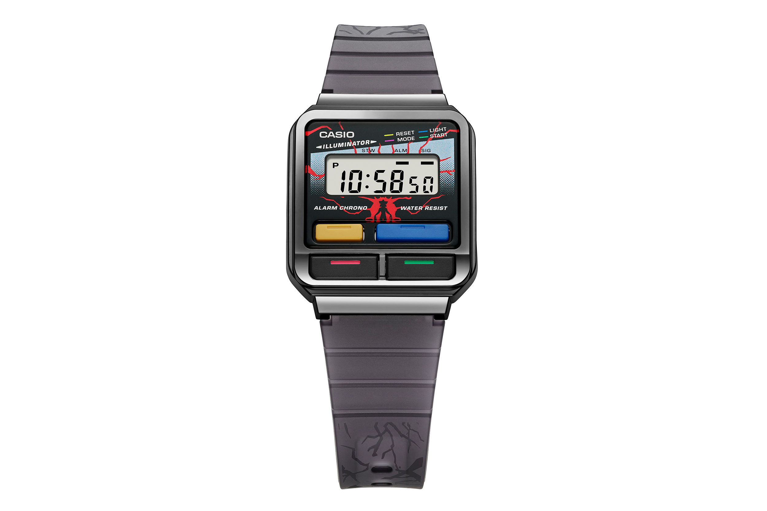 The Casio Stranger Things watch on a white background