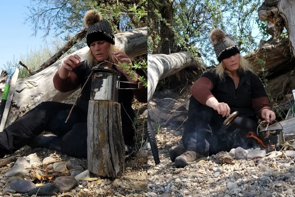 Alone - Jodi Rose using the solo stove pot 1800 