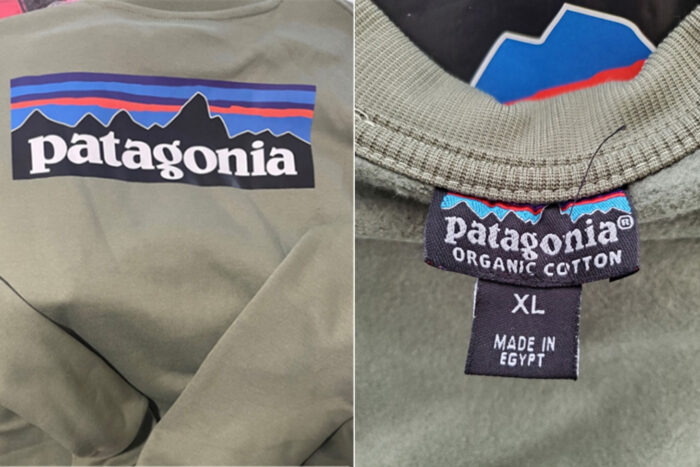 patagonia made in egypt tag