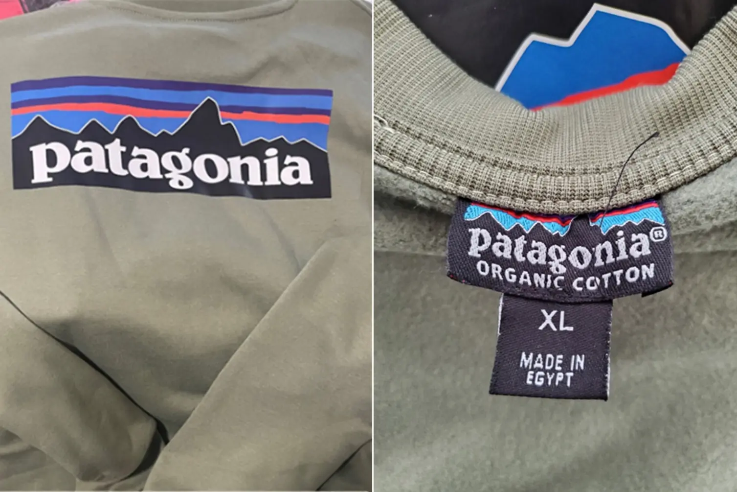 patagonia made in egypt tag