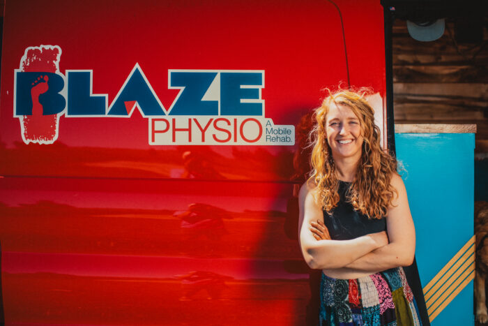 Blaze Physio and her assistant honey help a thru-hikers with hiking injuries
