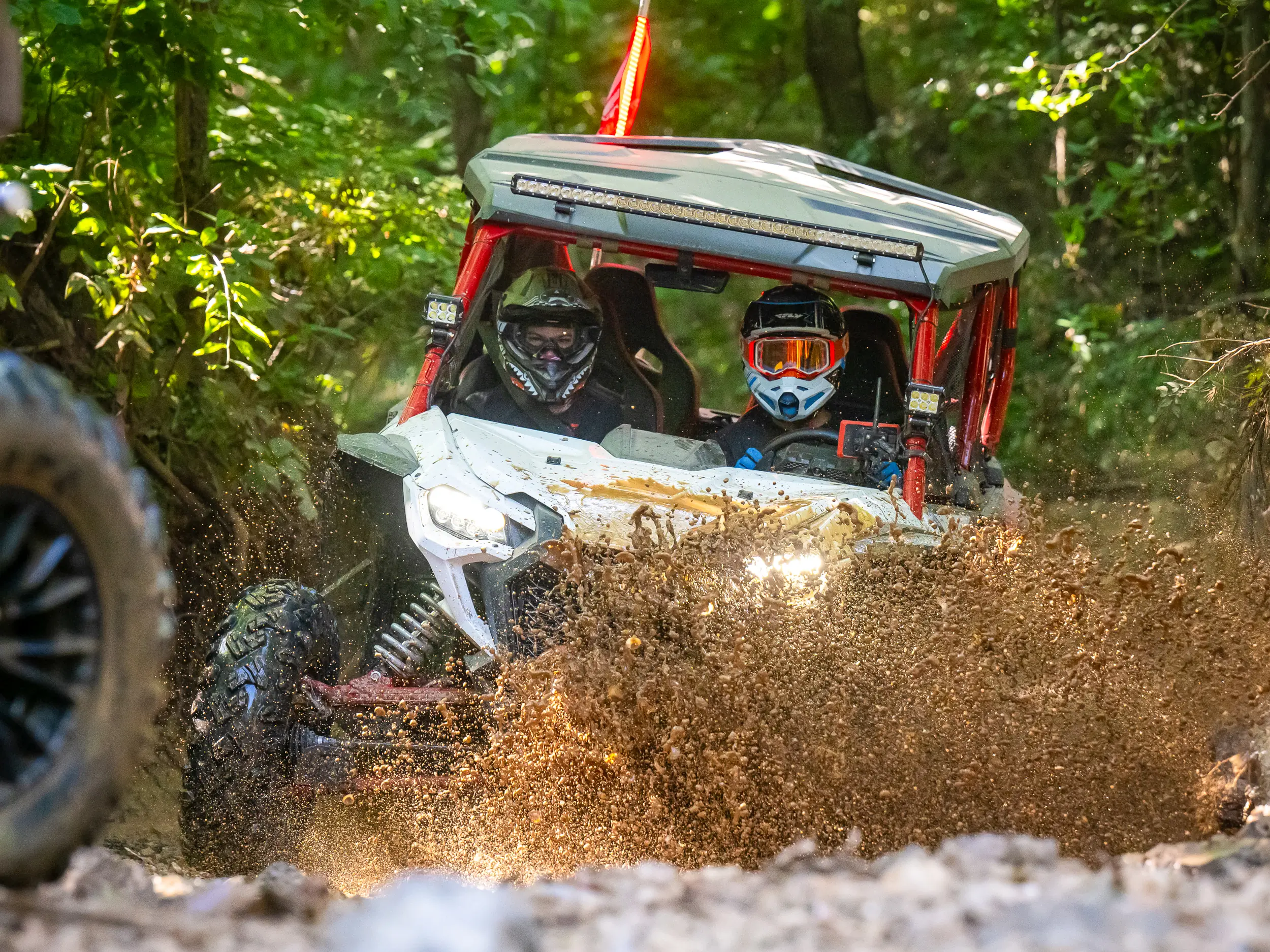 2023 Honda Talon 1000R–4 crossing a water filled rut
