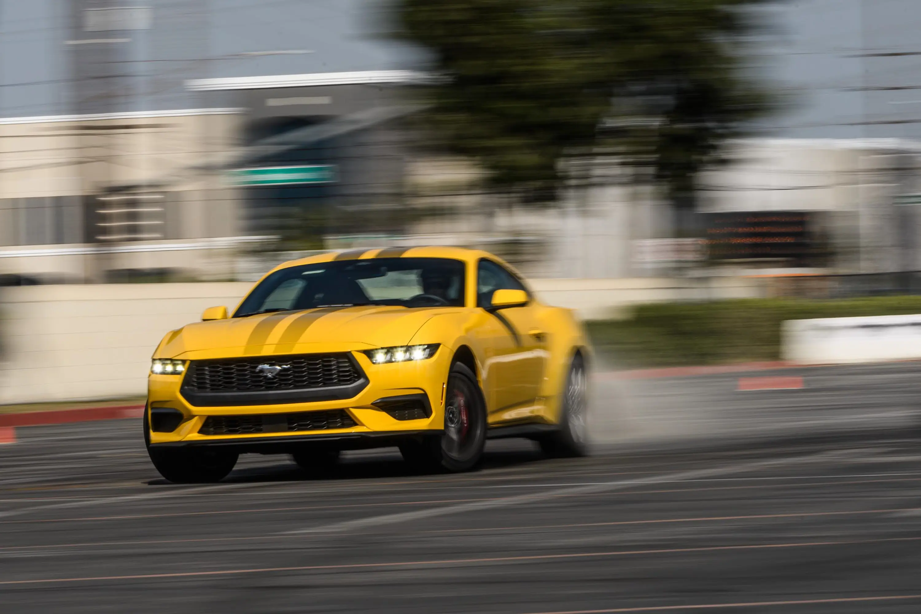 2024 Ford Mustang EcoBoost on autocross track