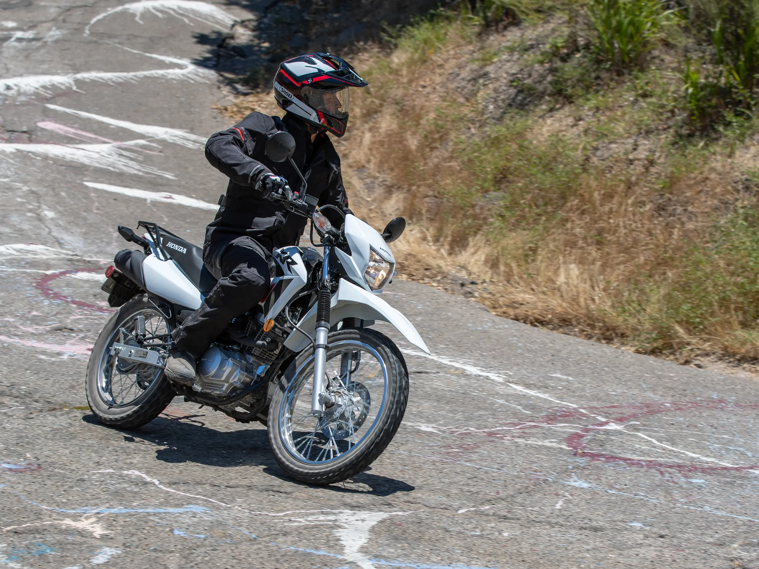 Spotting the turn exit on a dual sport bike