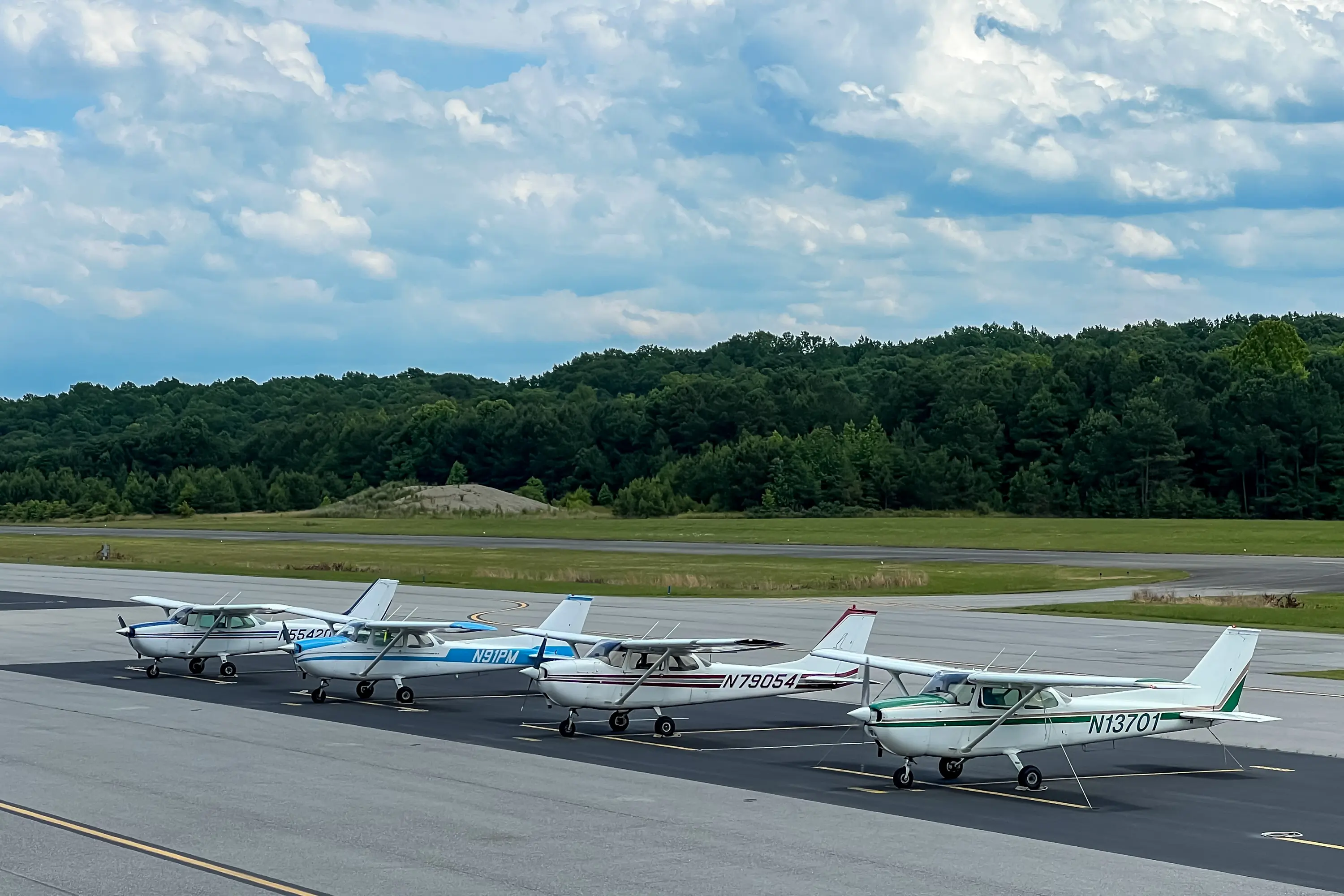 flightline of old small aircraft