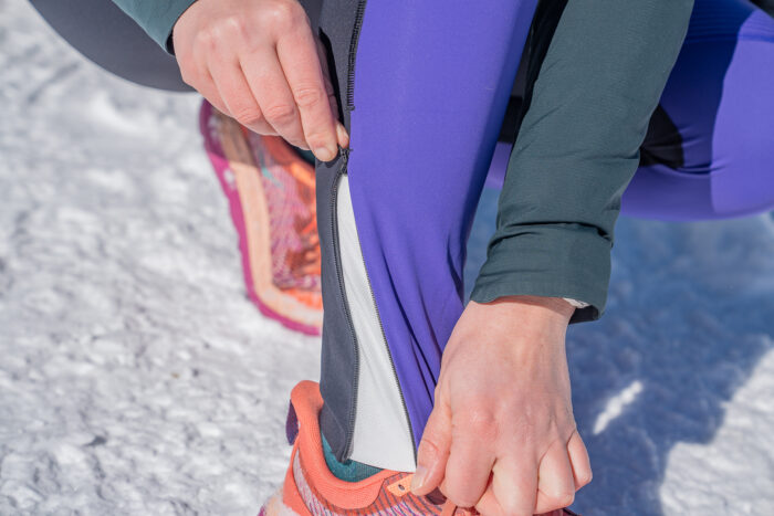 winter running tights for women - ankle zipper