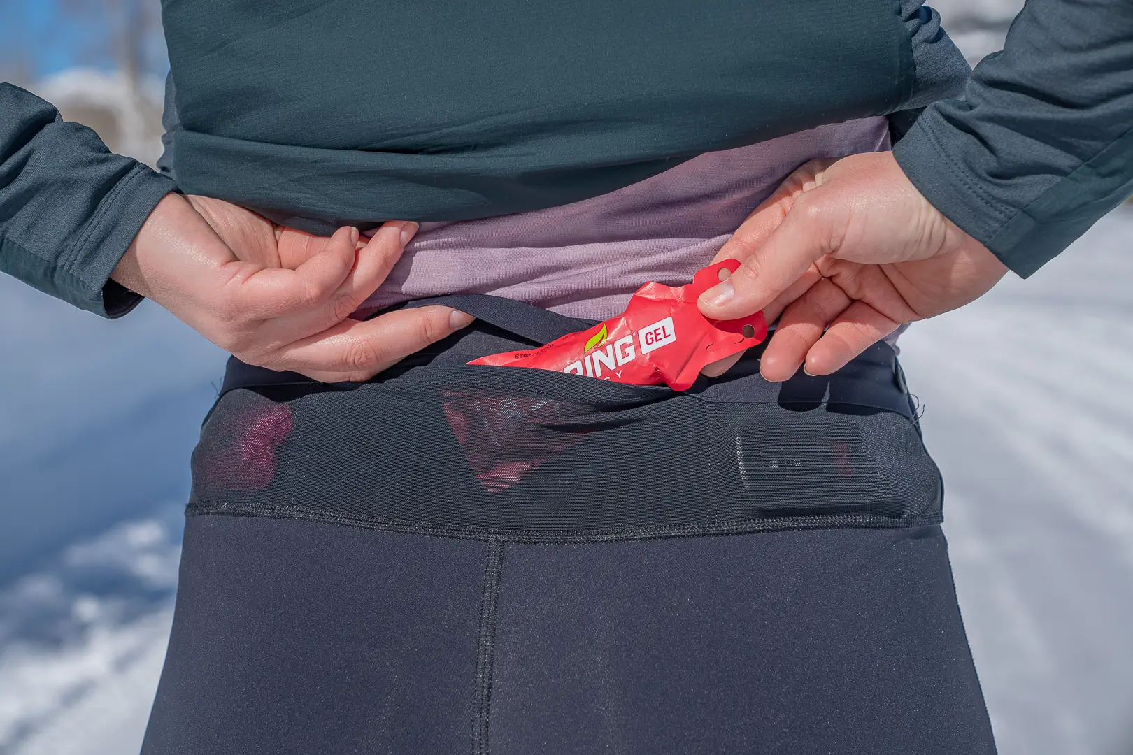 winter running tights for women - pockets closure - 2