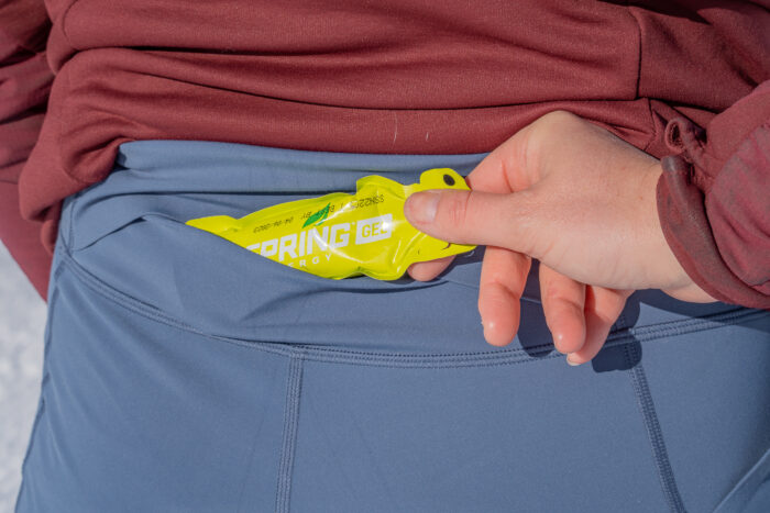 winter running tights for women - pockets closure