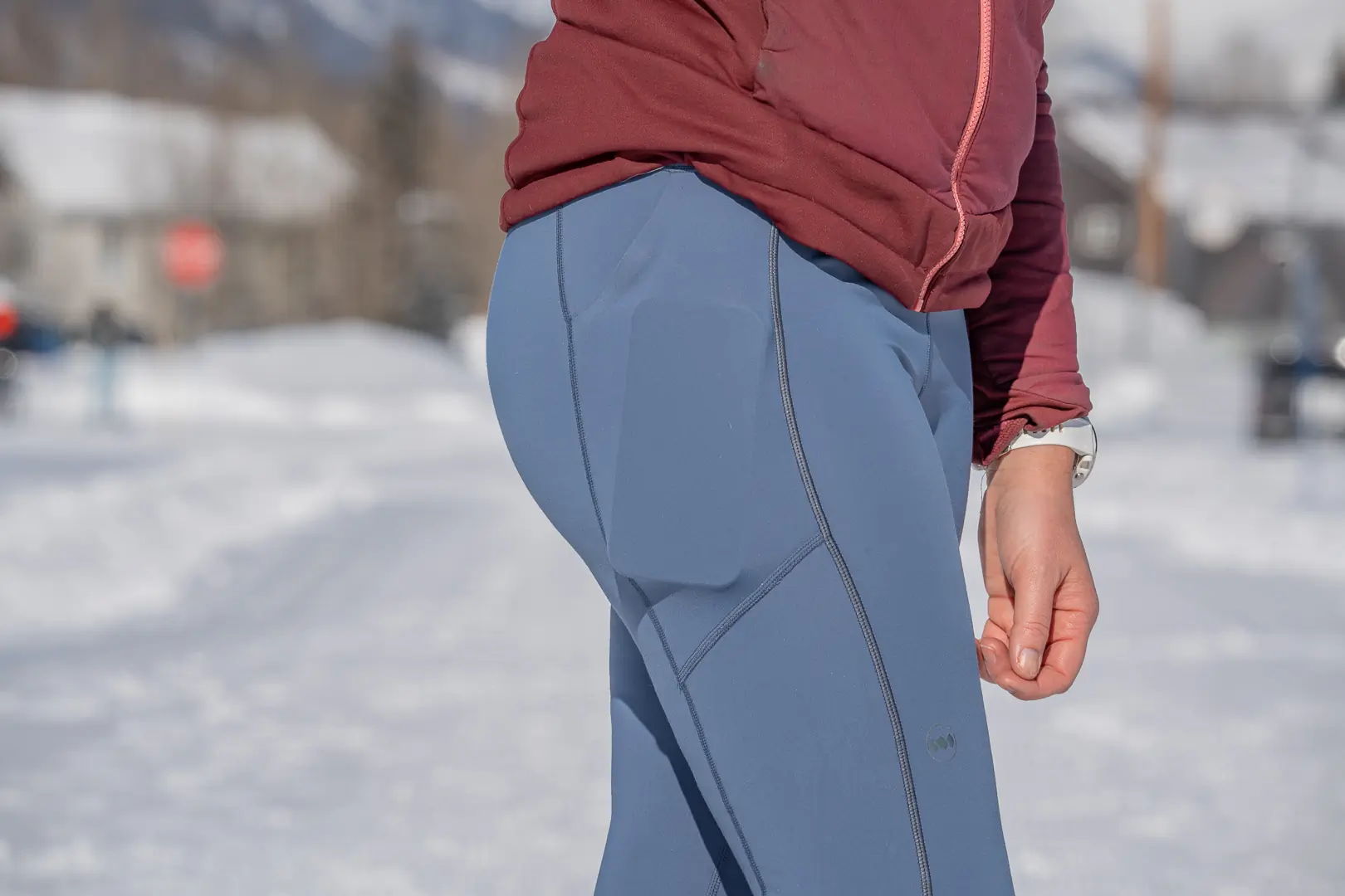 winter running tights for women - pockets size