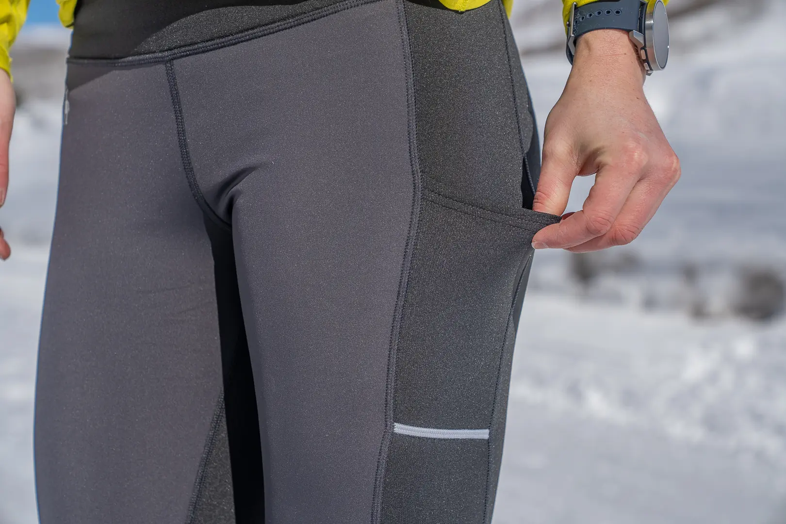 winter running tights for women - type of pockets