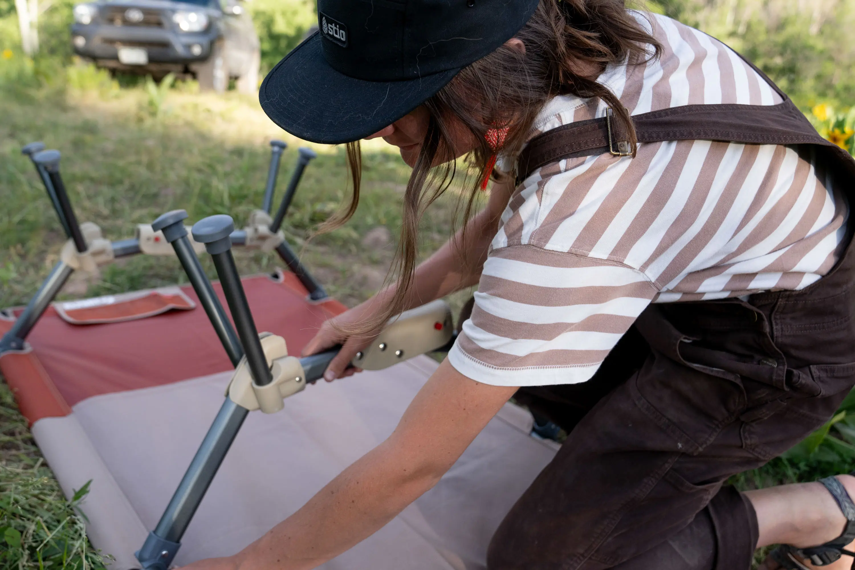 Setting up Camping Cot