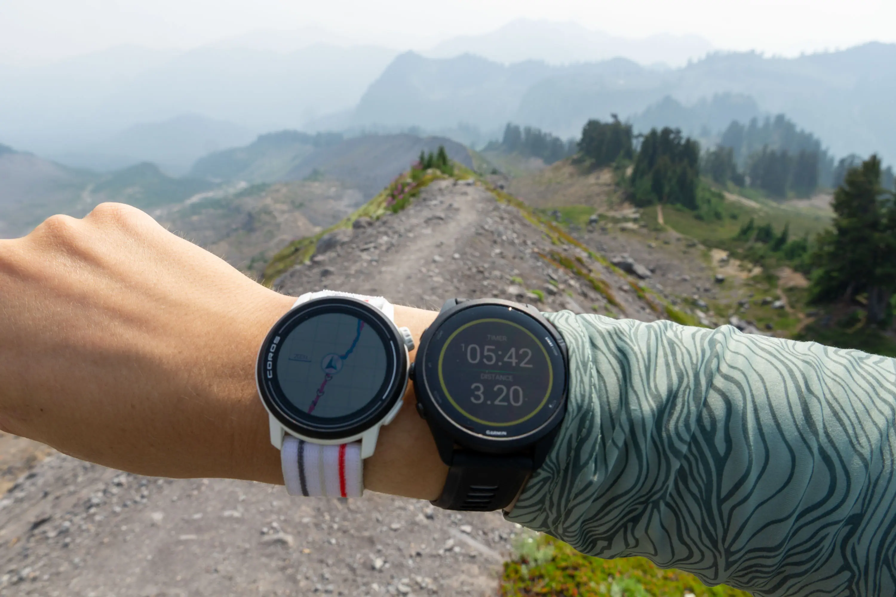 COROS Pace 3 and Garmin Forerunner 265 on Wrist
