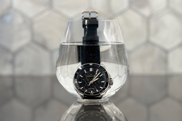 The NORQAIN Neverest Glacier watch in water