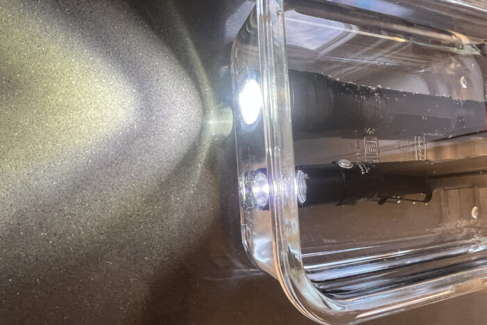 Coast G32 and Thrunite Archer flashlights in submersion test