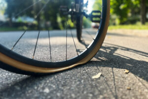 flat front tire on a road bike