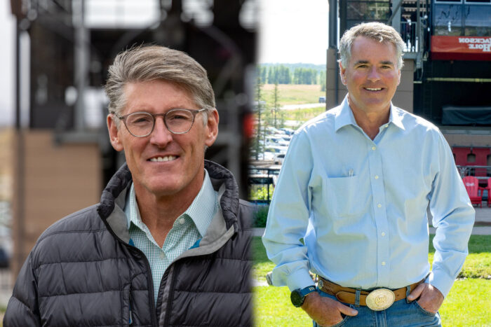 two men in a split screen photograph 