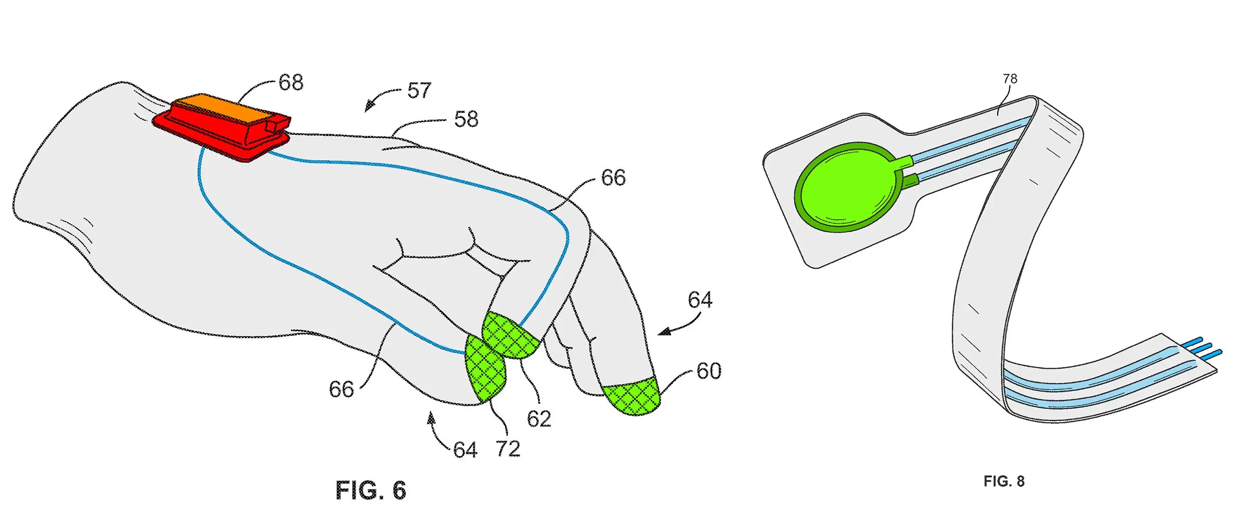 a patent illustration of the wearable shifting device