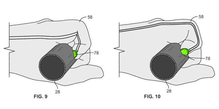 a patent illustration of the wearable shifting device