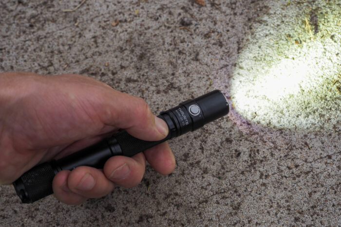 Thurnite Archer flashlight in hand