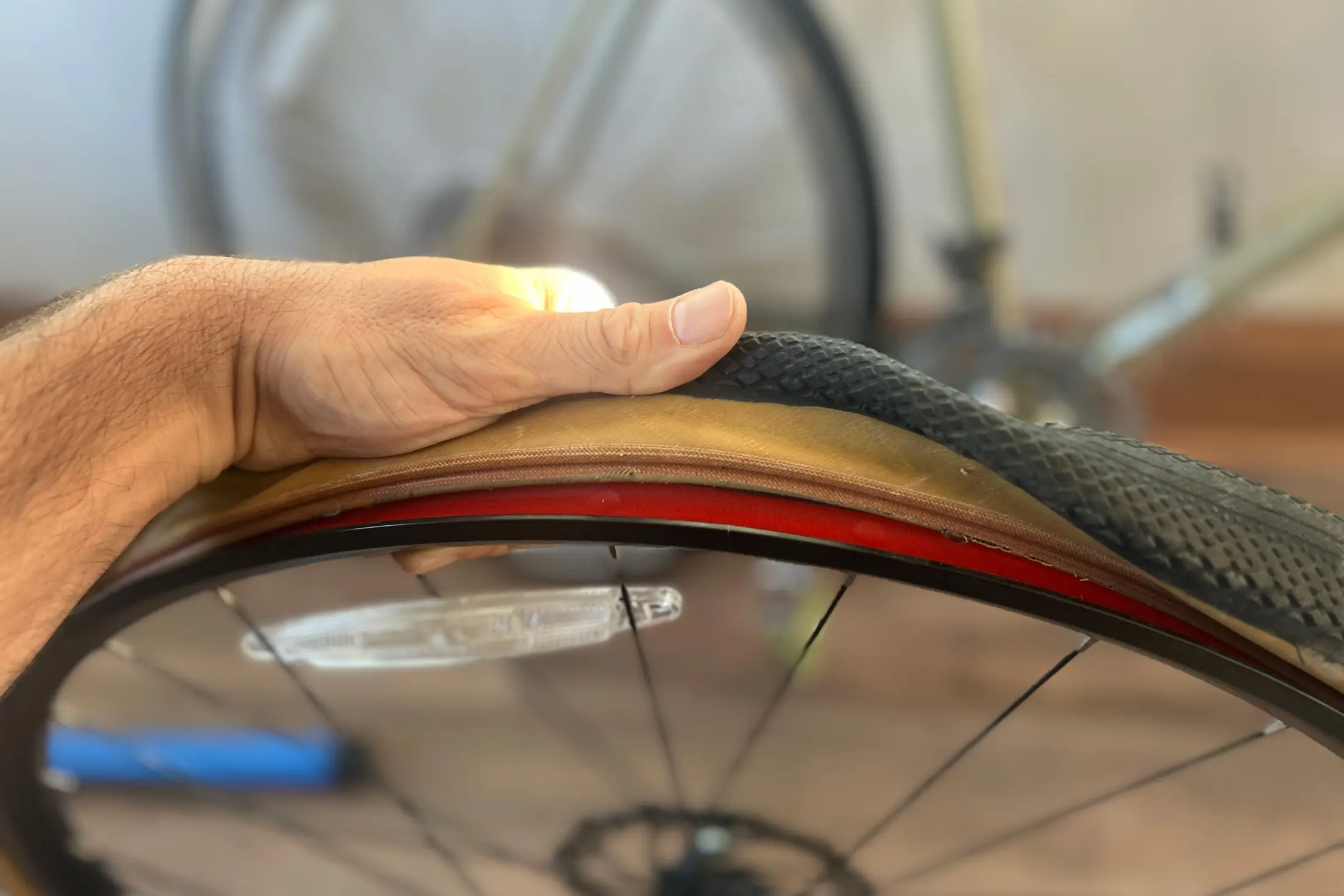 rim tape under the tire