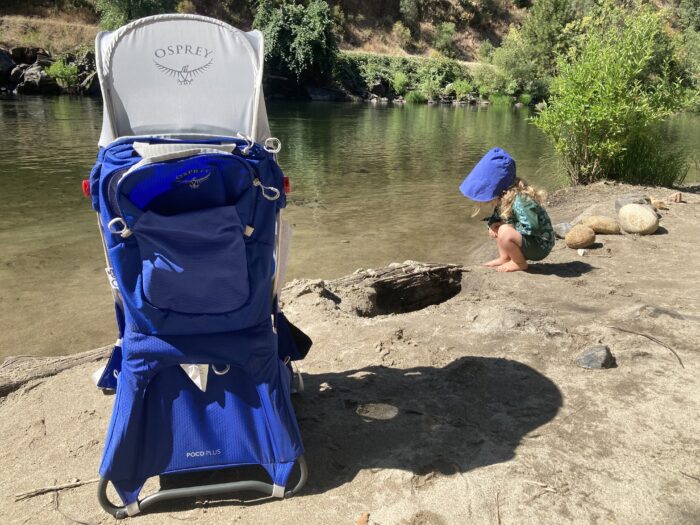 The Osprey Poco Plus with Kickstand