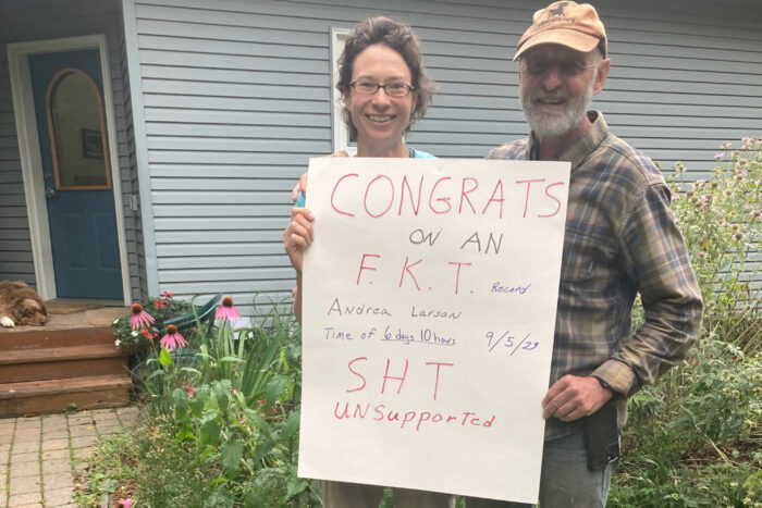 Andrea Larson sets an FKT foir the Superior Hiking Trail