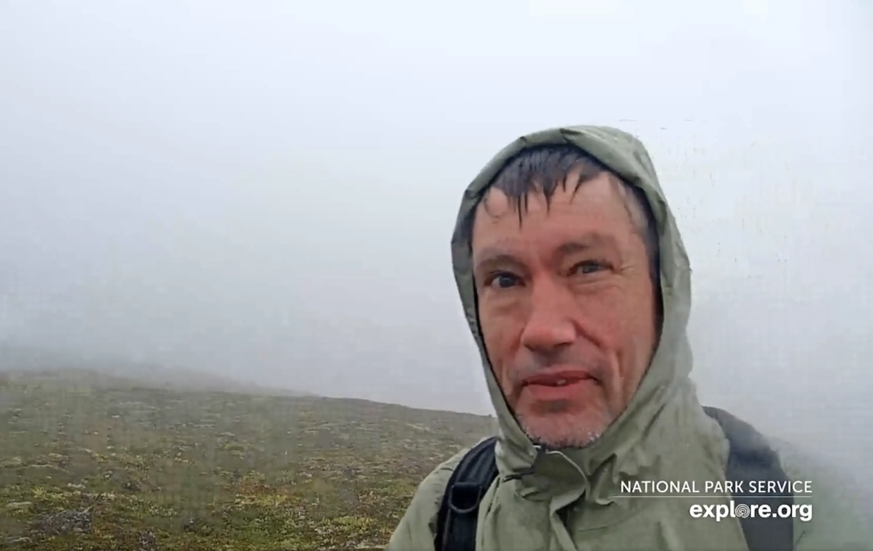 screenshot of lost hiker in Katmai from Explore.org