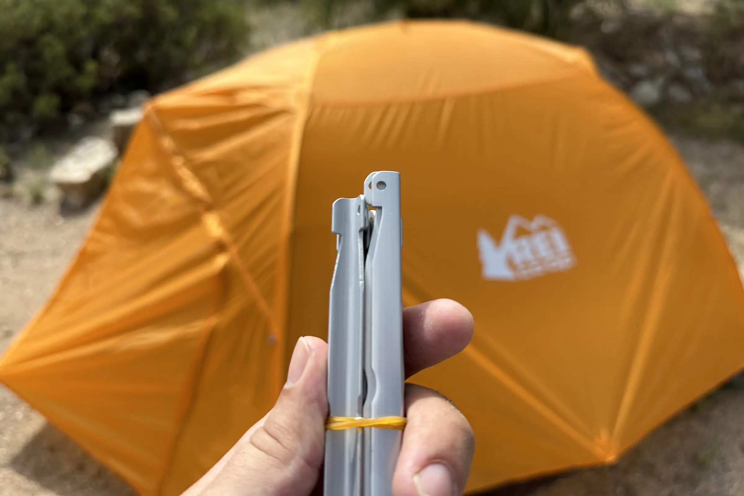 setting up the REI Co-op half dome sl 3 plus tent