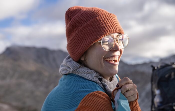 Shelby Mann enjoying some brisk temps high in the mountains; (Photo/Cam Hammond)