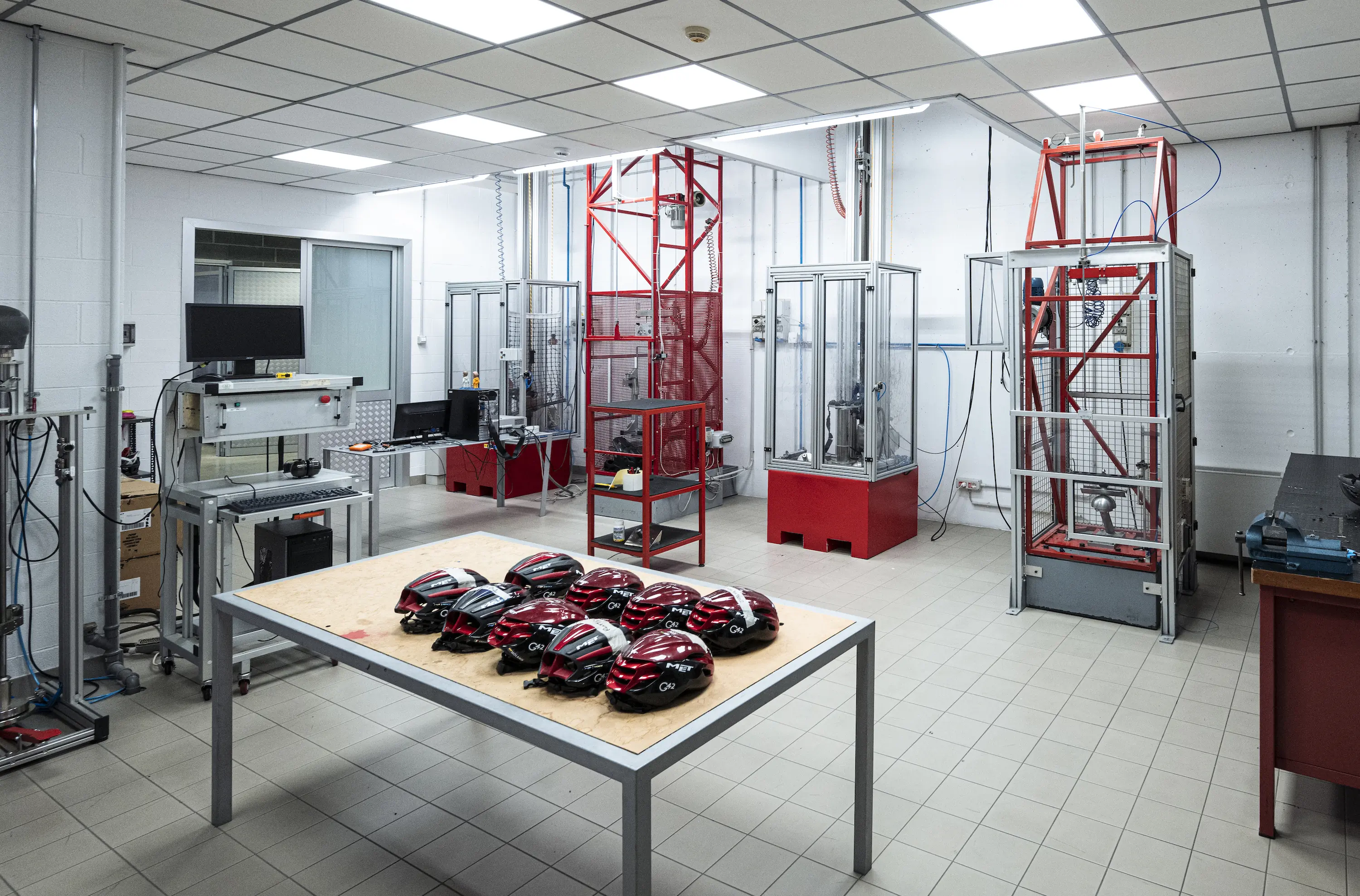 MET's internal testing facility assesses both rotational and linear impacts; (Photo/MET)