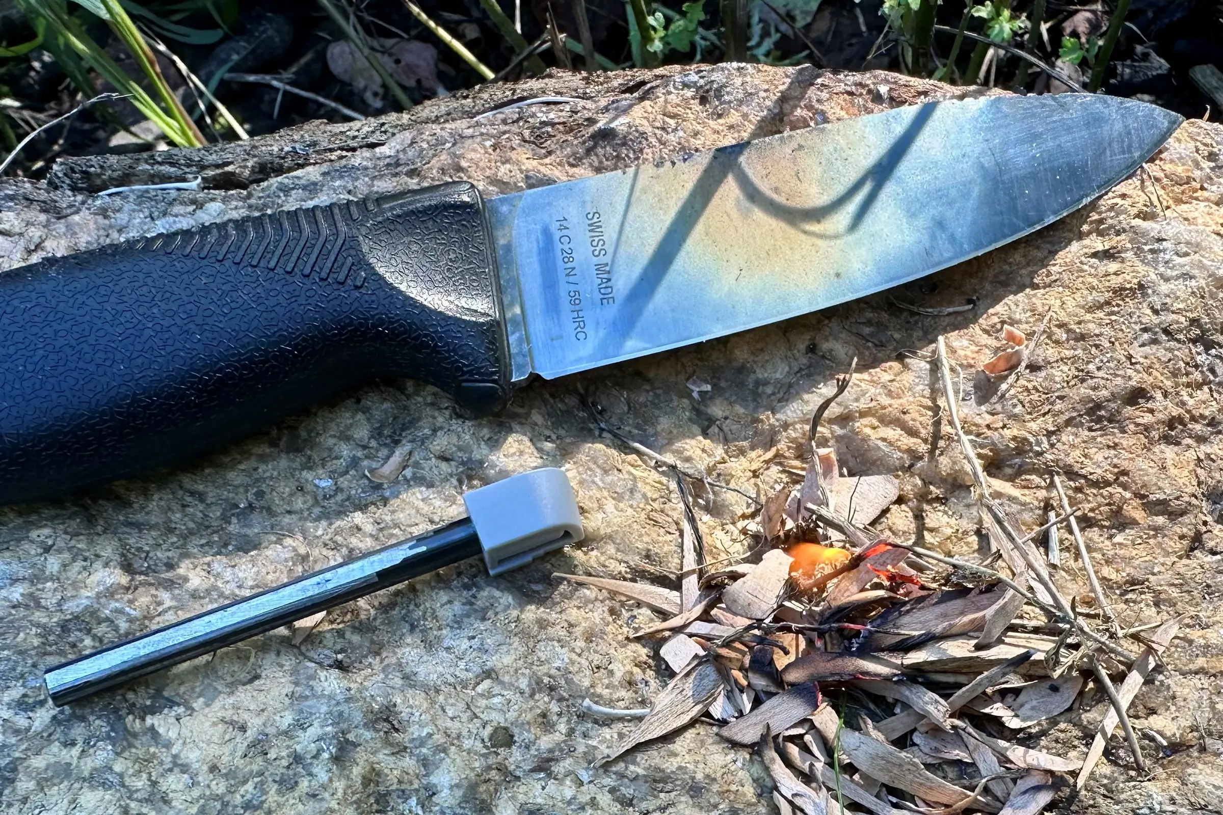 victorinox venture pro knife and rod used to easily start a fire