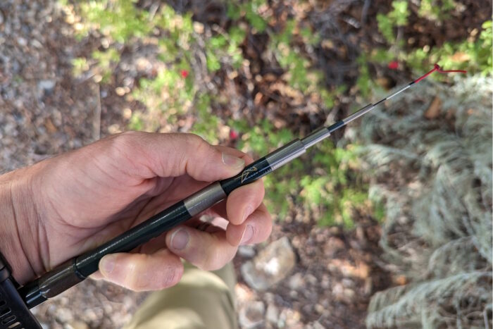 Teton Zoom telescoping segments compressed in a hand