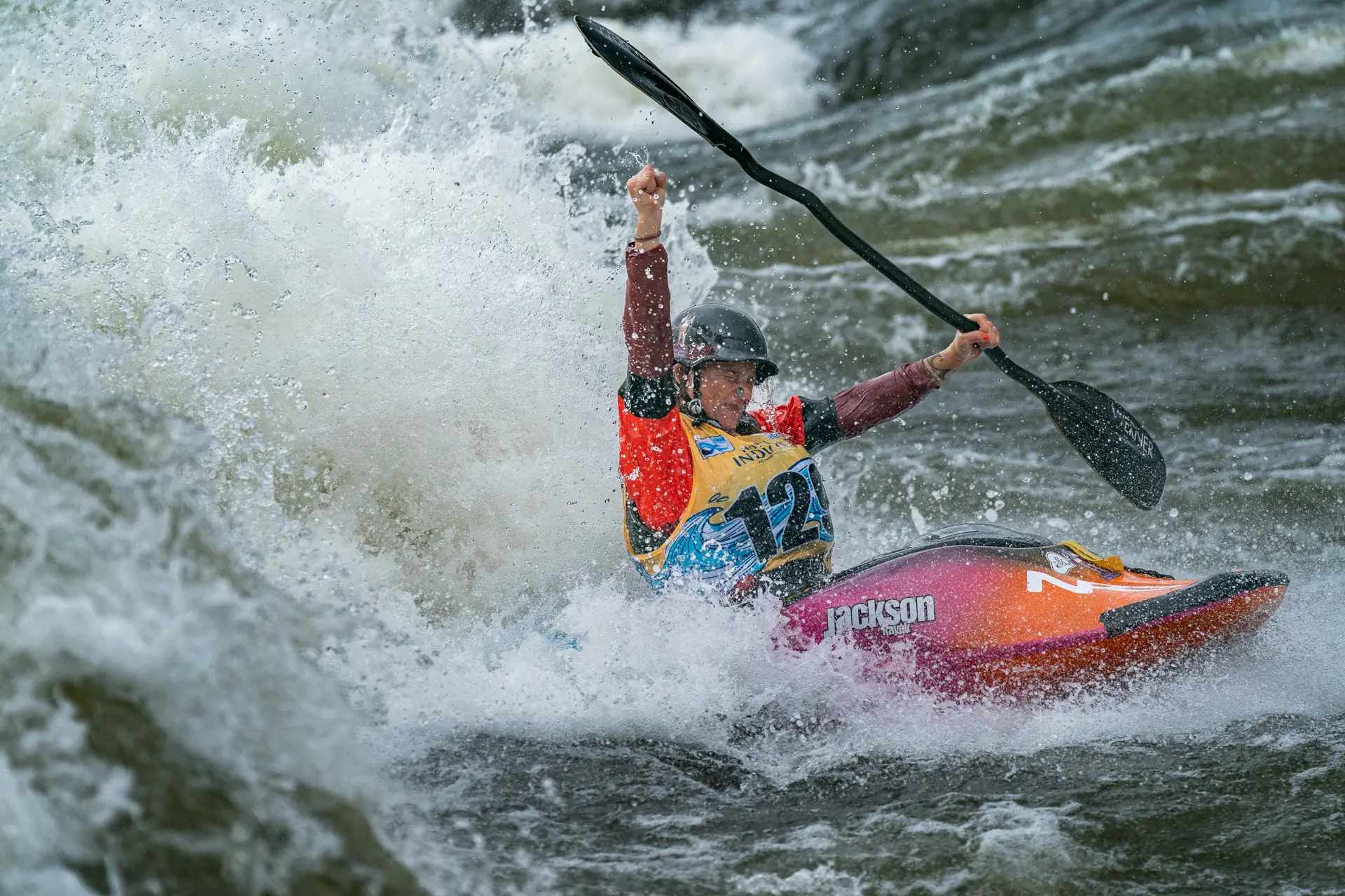 Sage Donnelley (USA) wins the gold in the K1 Women’s Class