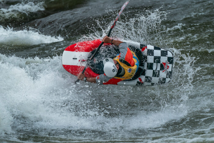 Eric Jackson is a legend amongst the freestyle community and has competed in freestyle events for 30 years. He has founded two kayak companies that continue to lead the industry