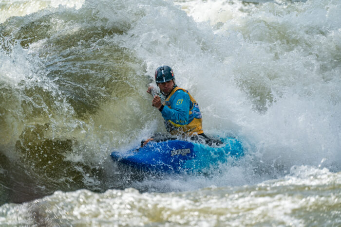 Good Wave is powerful and dynamic feature on the Chattahoochee River that is just as likely to swallow a paddler whole as it is to spit then out the back without ever scoring a point