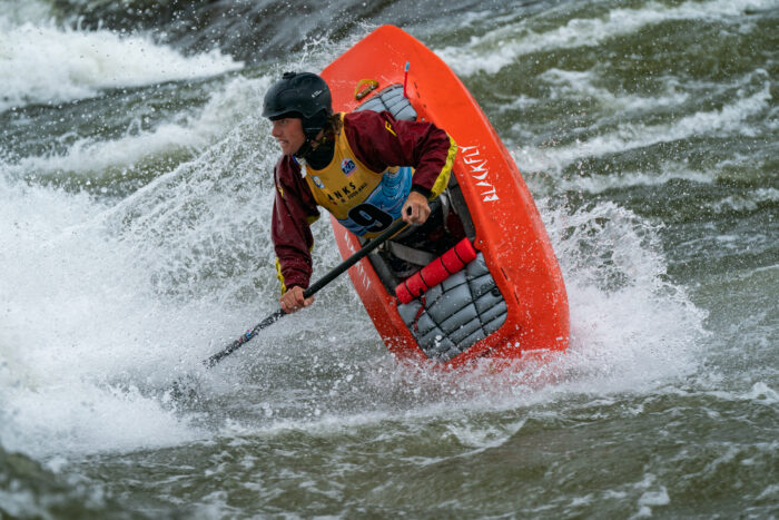 Landon Miller (USA) eyeing the landing as he drops into Goodwave
