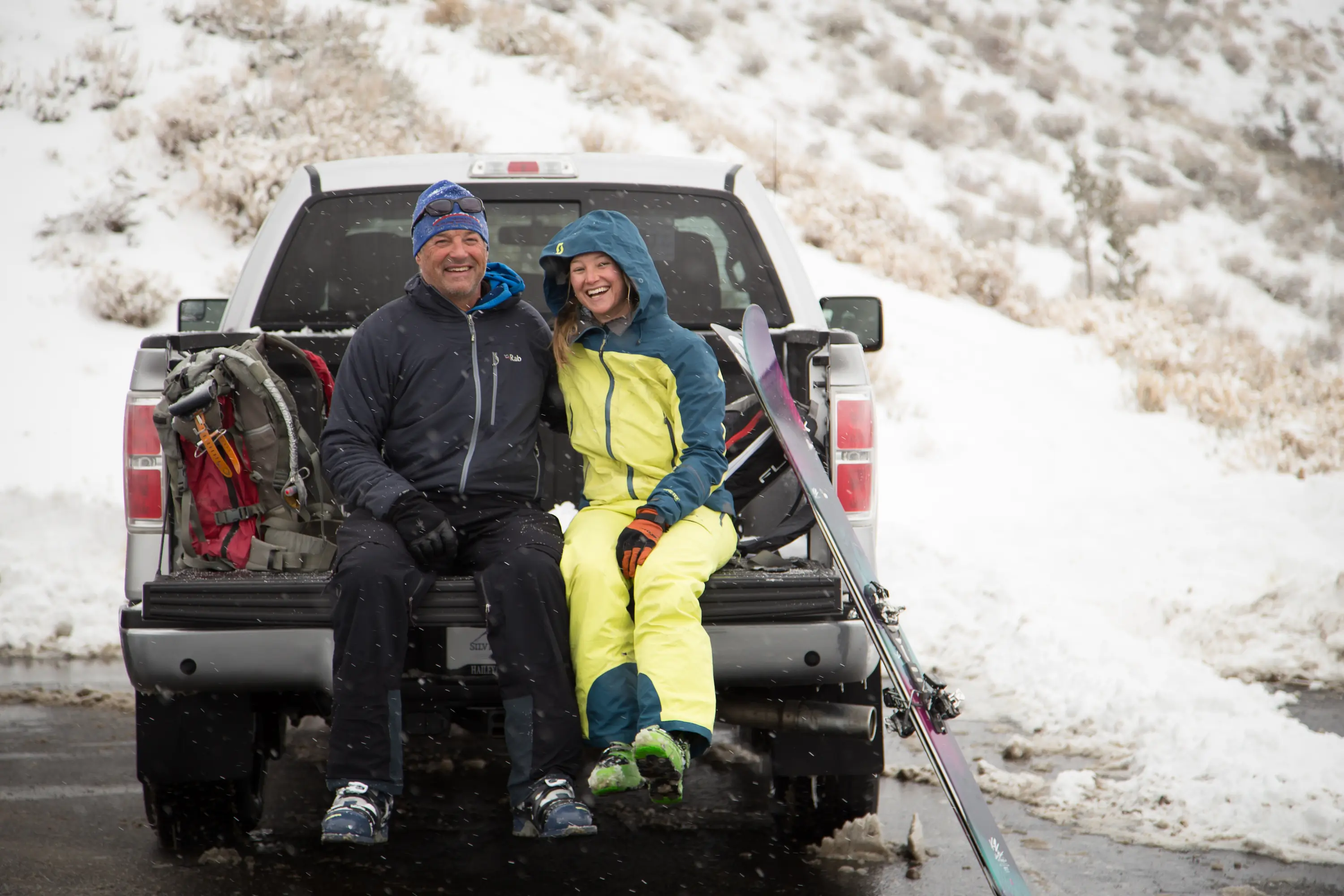 McKenna and her father share a moment on their tailgate; (Photo/McKenna Peterson)