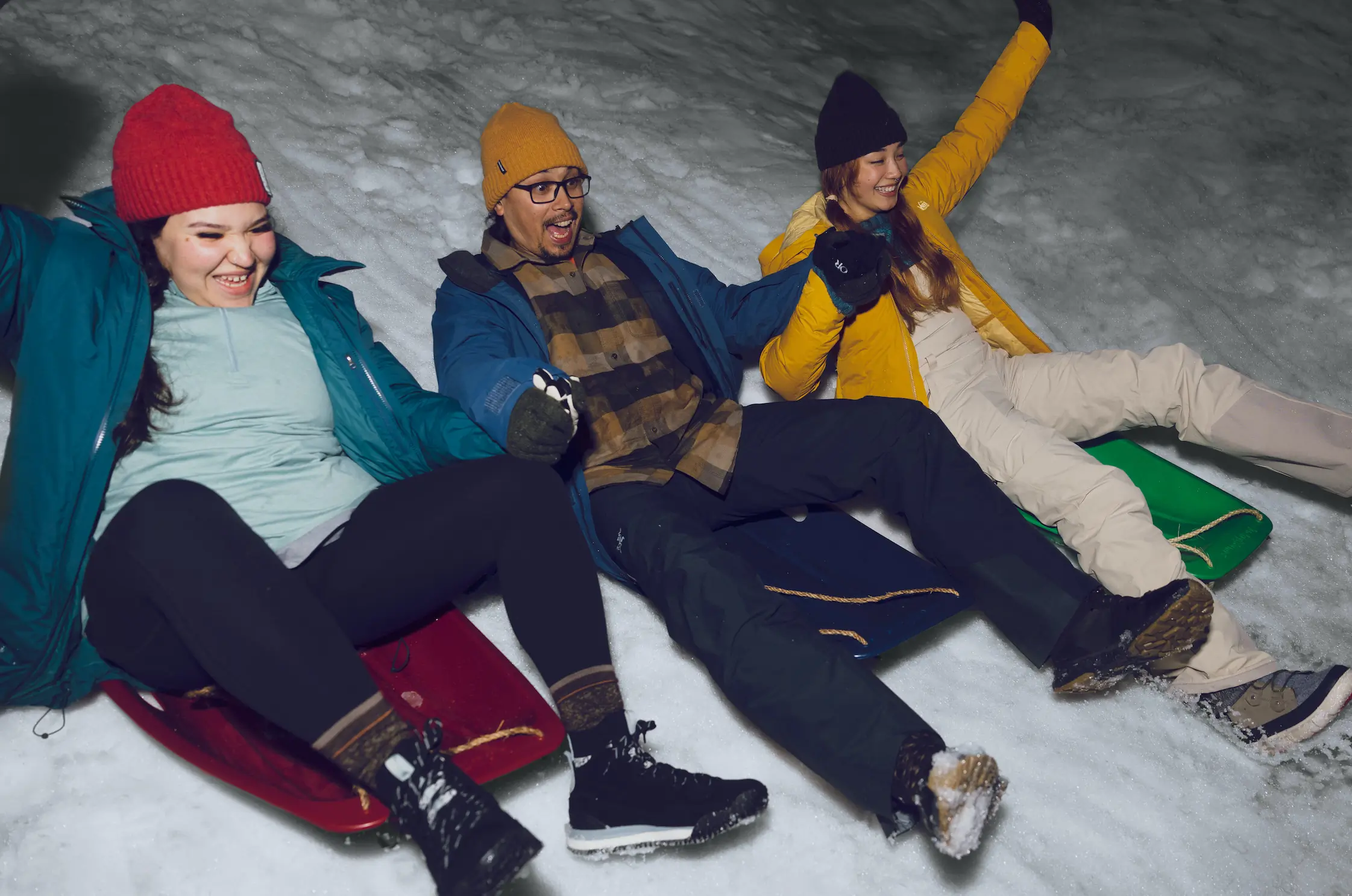Sledding, and making memories with friends.