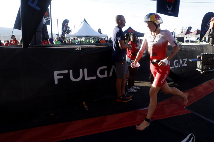 IRONMAN runner daniela ryf finishing a race