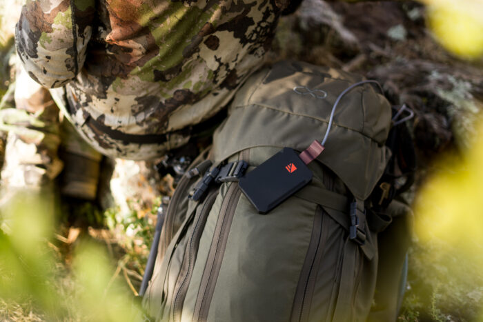 View of the poseidon nano on a backpack
